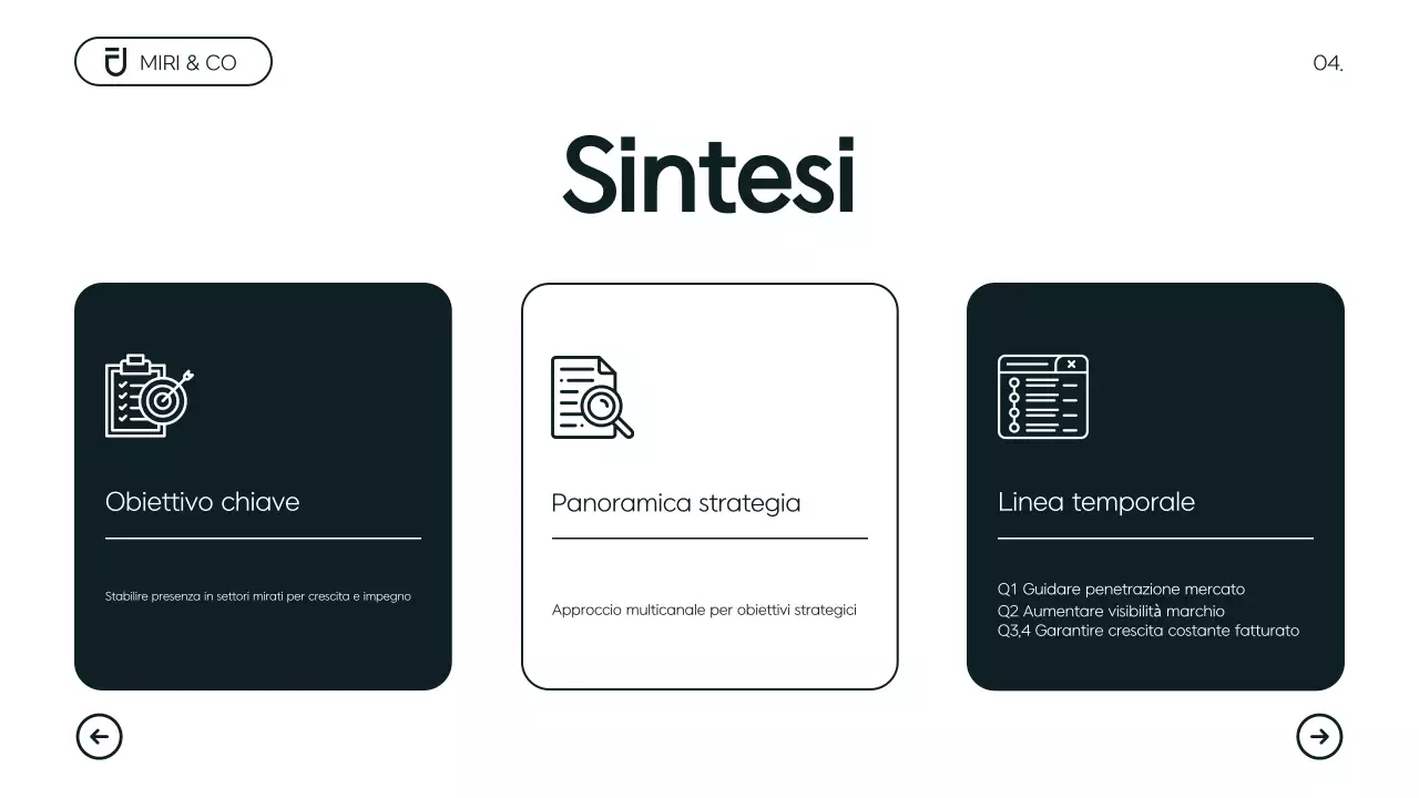 Piano aziendale moderno e minimalista