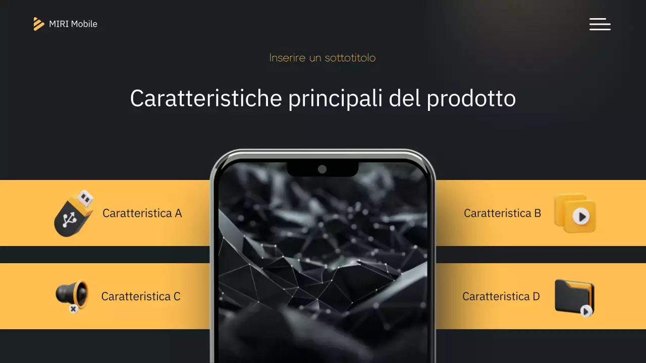 Introduzione mobile gialla e moderna