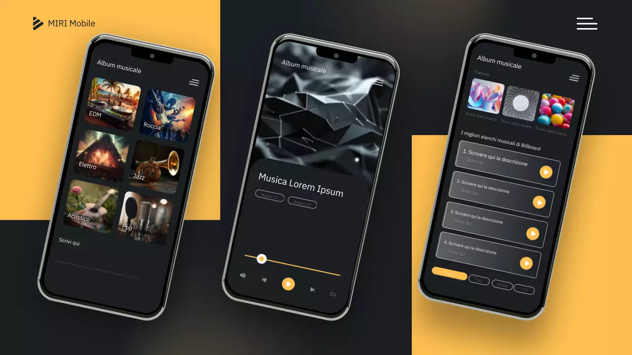 Introduzione mobile gialla e moderna