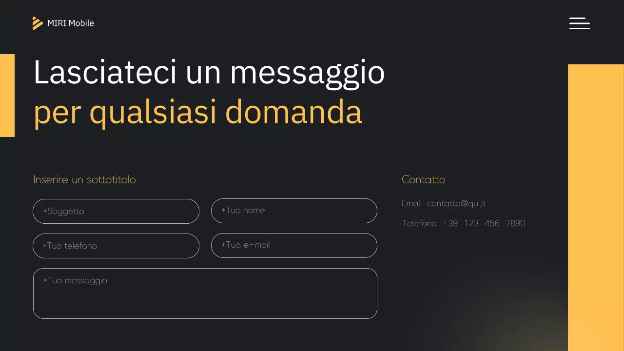 Introduzione mobile gialla e moderna