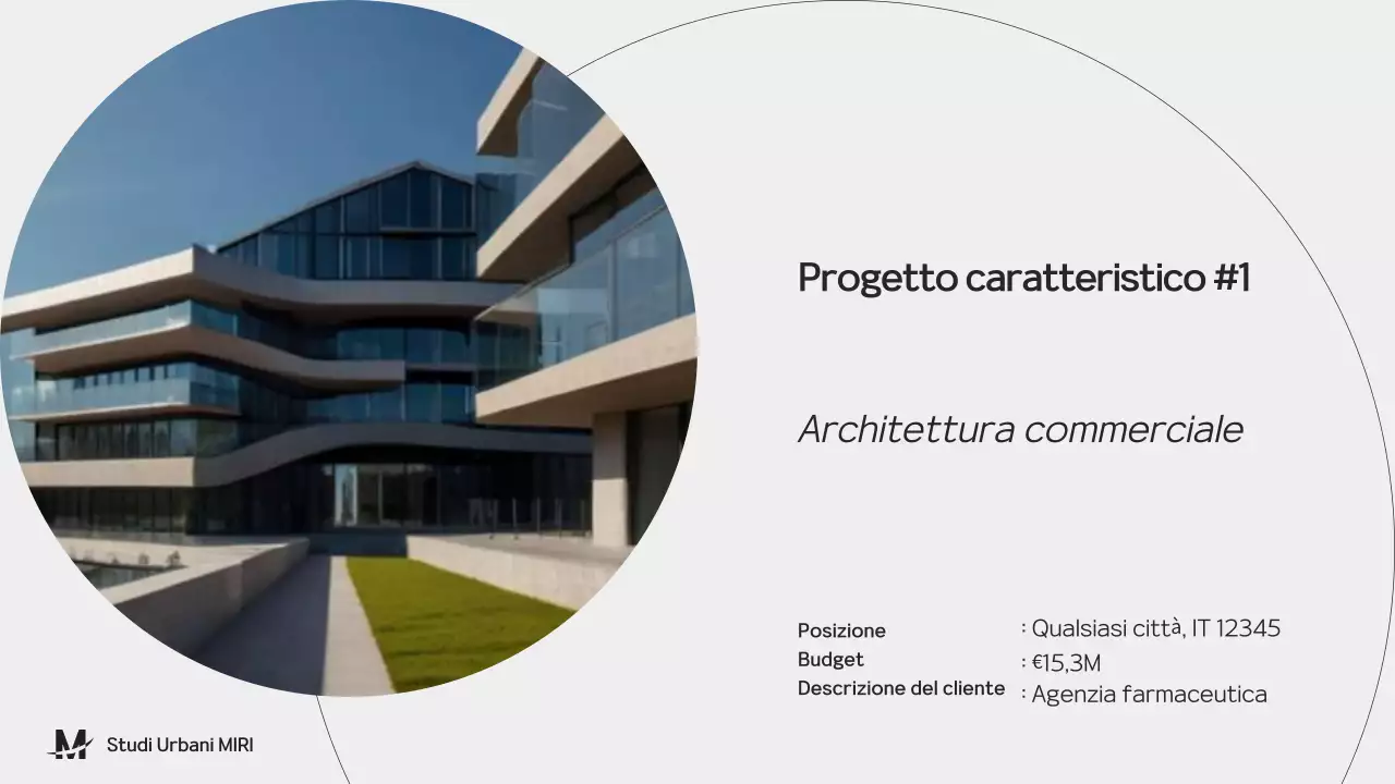 Presentazione del portafoglio di architettura in nero e grigio