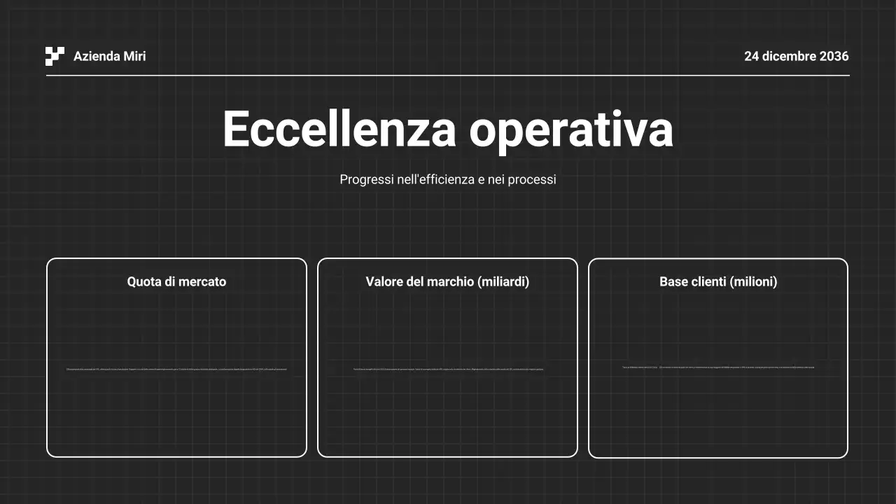 Presentazione della relazione aziendale annuale in bianco e nero