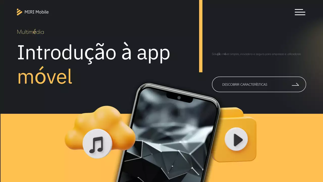 Introdução ao telemóvel moderno amarelo