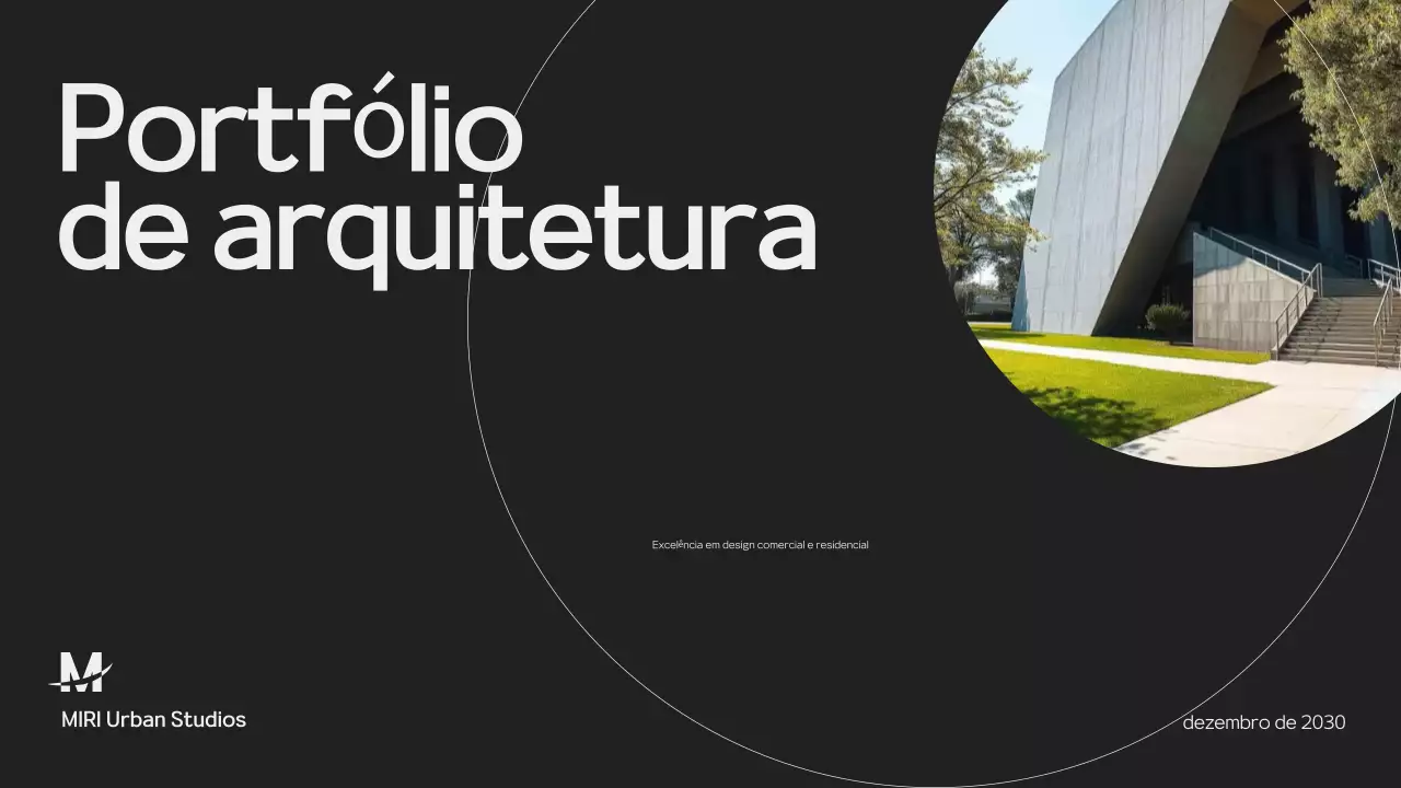 Apresentação da carteira de arquitetura em preto e cinzento