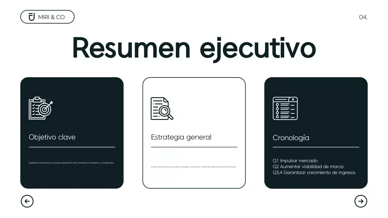 Plan de empresa moderno y minimalista