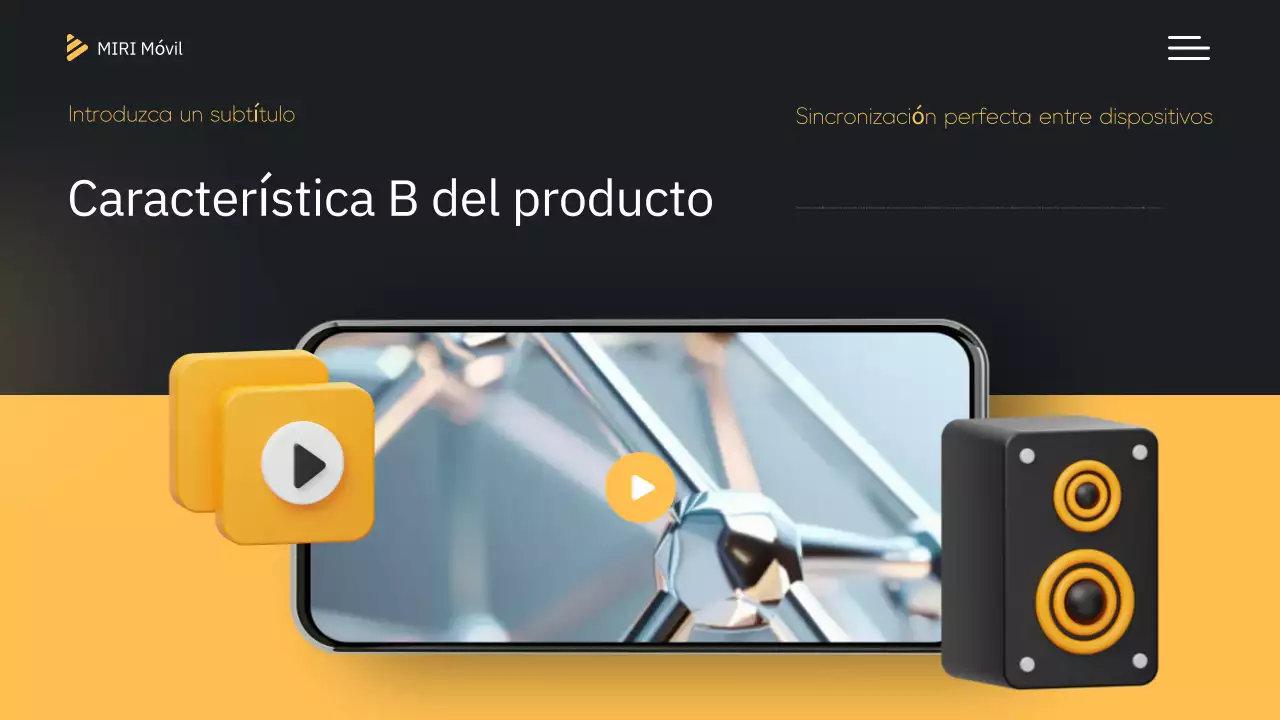 Presentación del móvil moderno amarillo