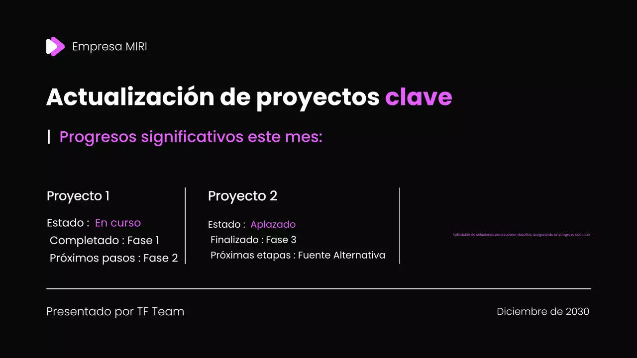 Plantilla de presentación del informe de revisión mensual