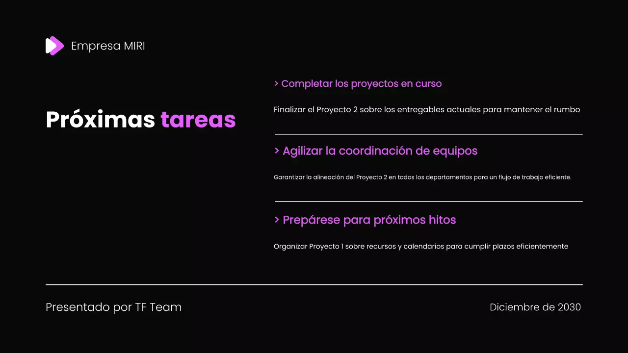 Plantilla de presentación del informe de revisión mensual