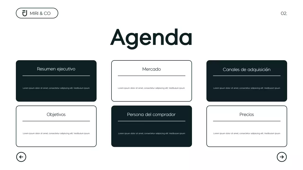 Plan de empresa moderno y minimalista
