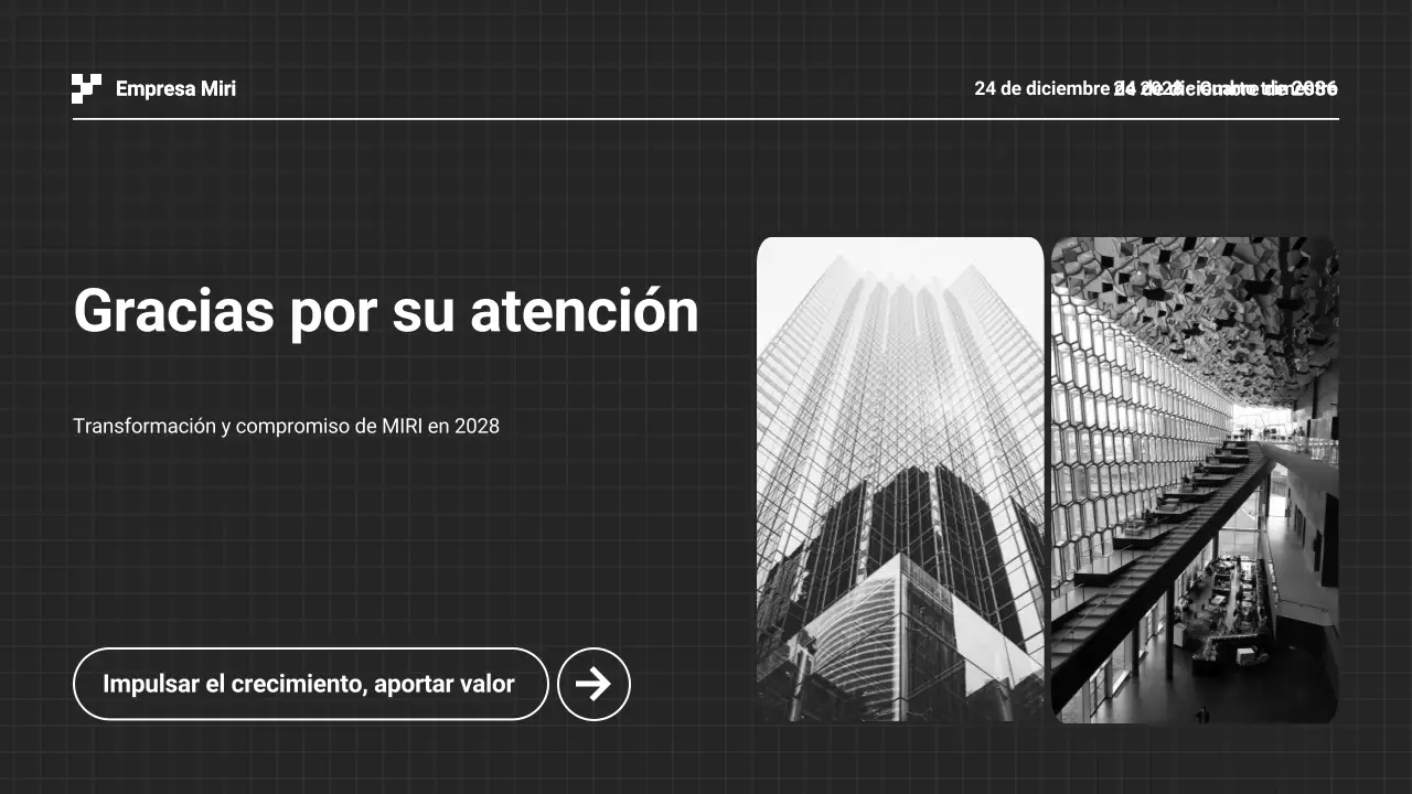 Presentación en blanco y negro del Informe Empresarial Anual