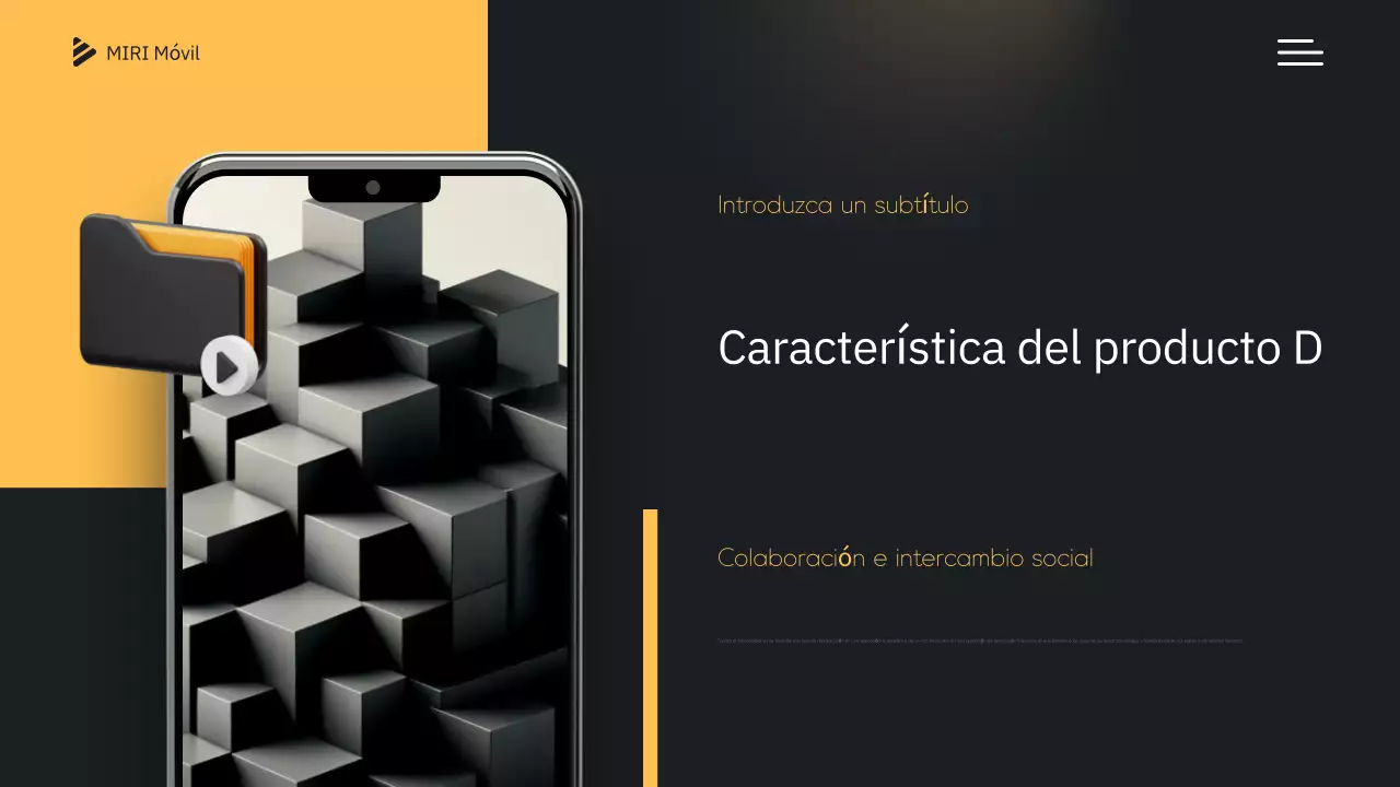 Presentación del móvil moderno amarillo