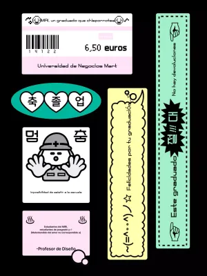 Pegatinas de graduación en botella de menta