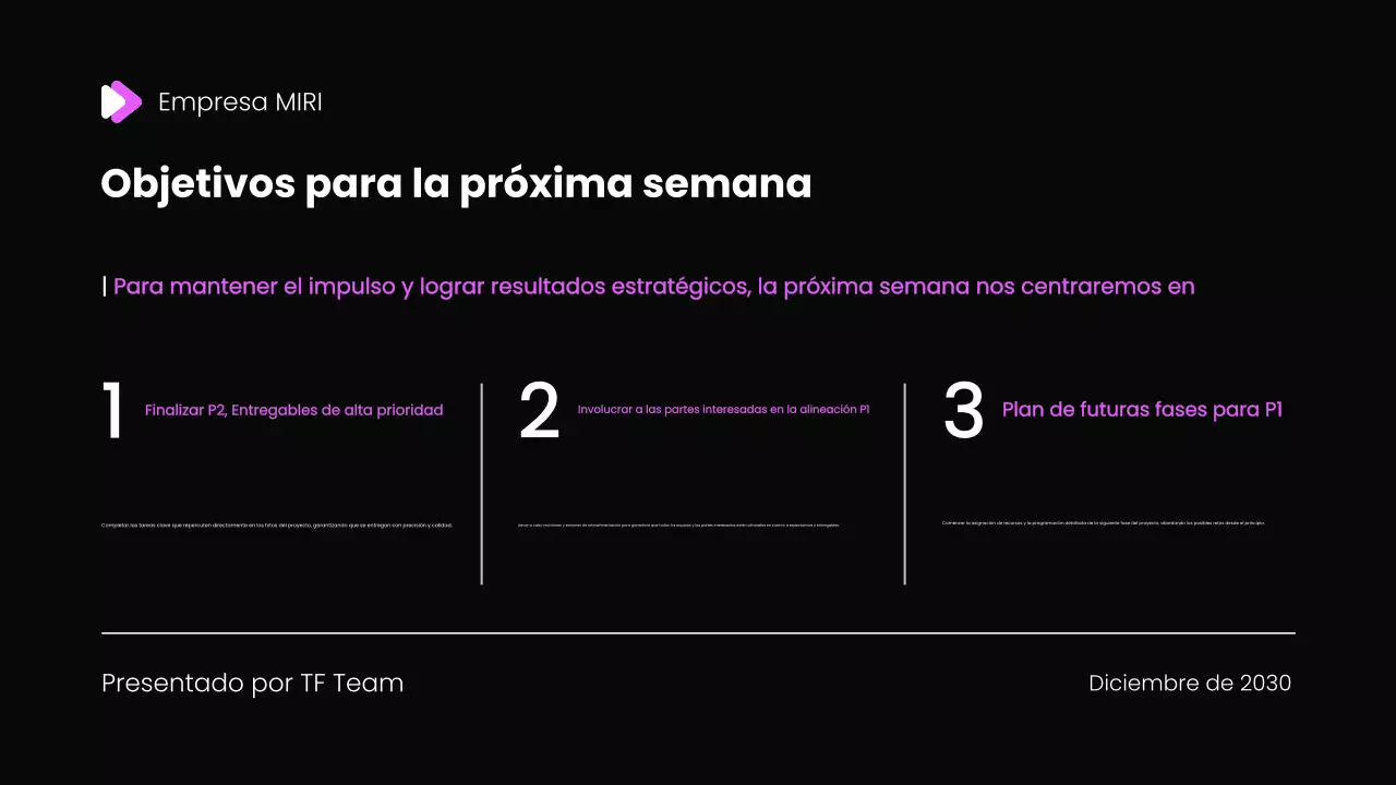 Plantilla de presentación del informe de revisión mensual
