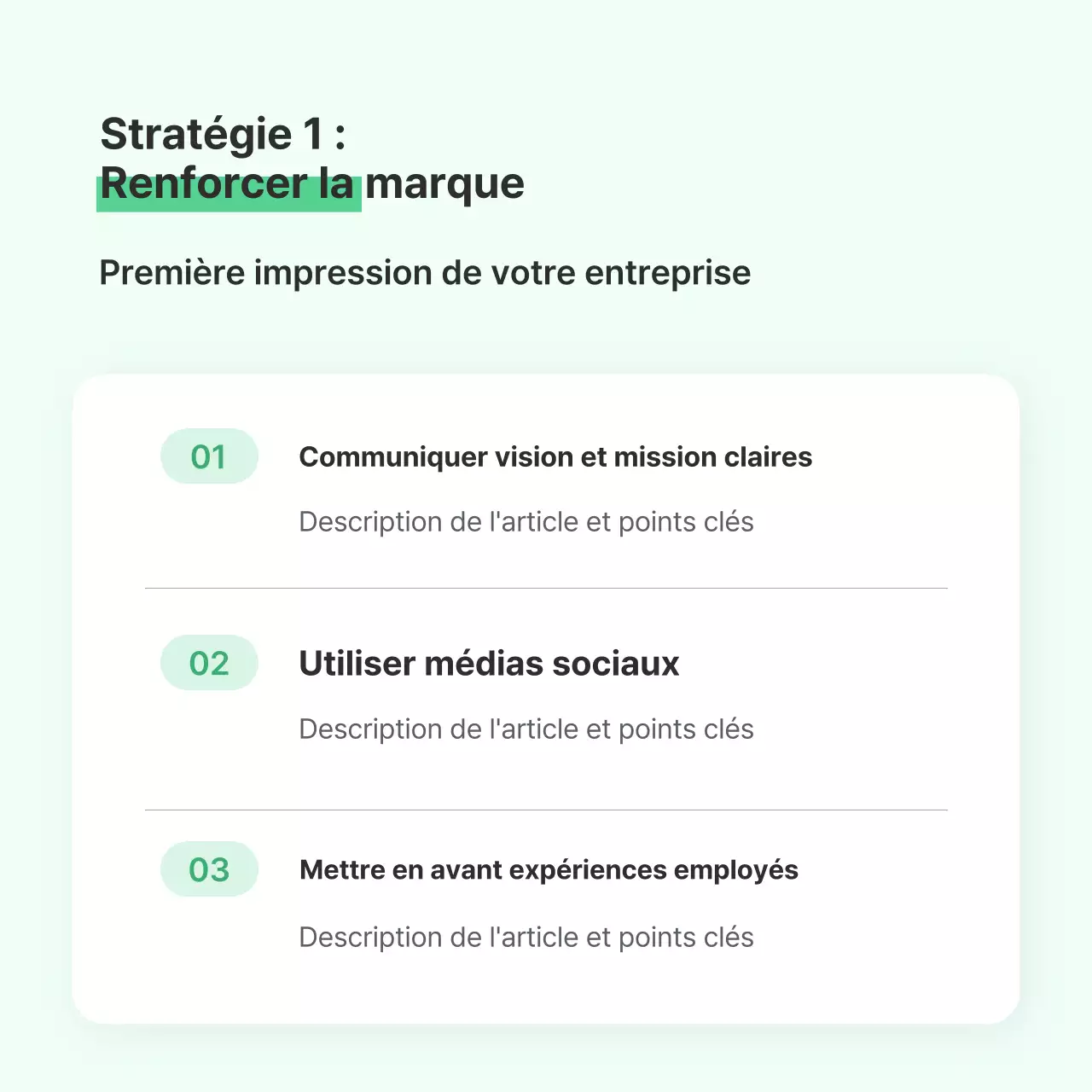 Manuel de stratégie commerciale Mint Tidy