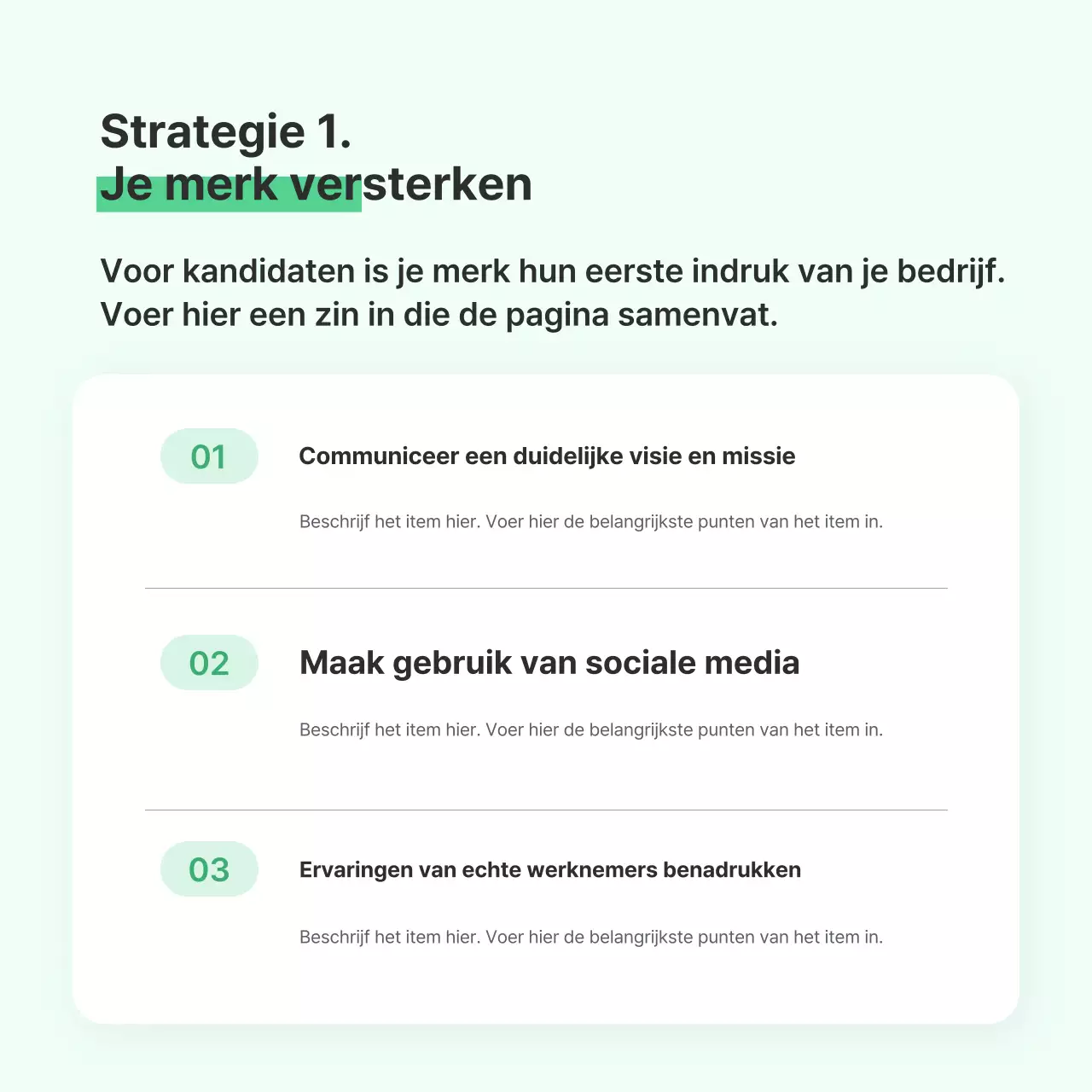 Mint Tidy Handleiding voor bedrijfsstrategie