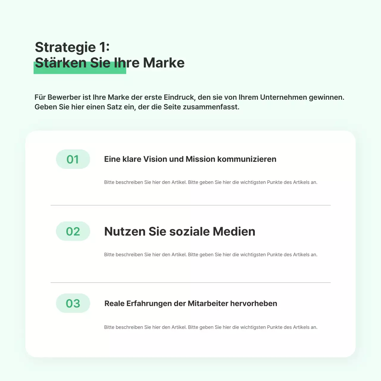 Mint Tidy Handbuch zur Unternehmensstrategie