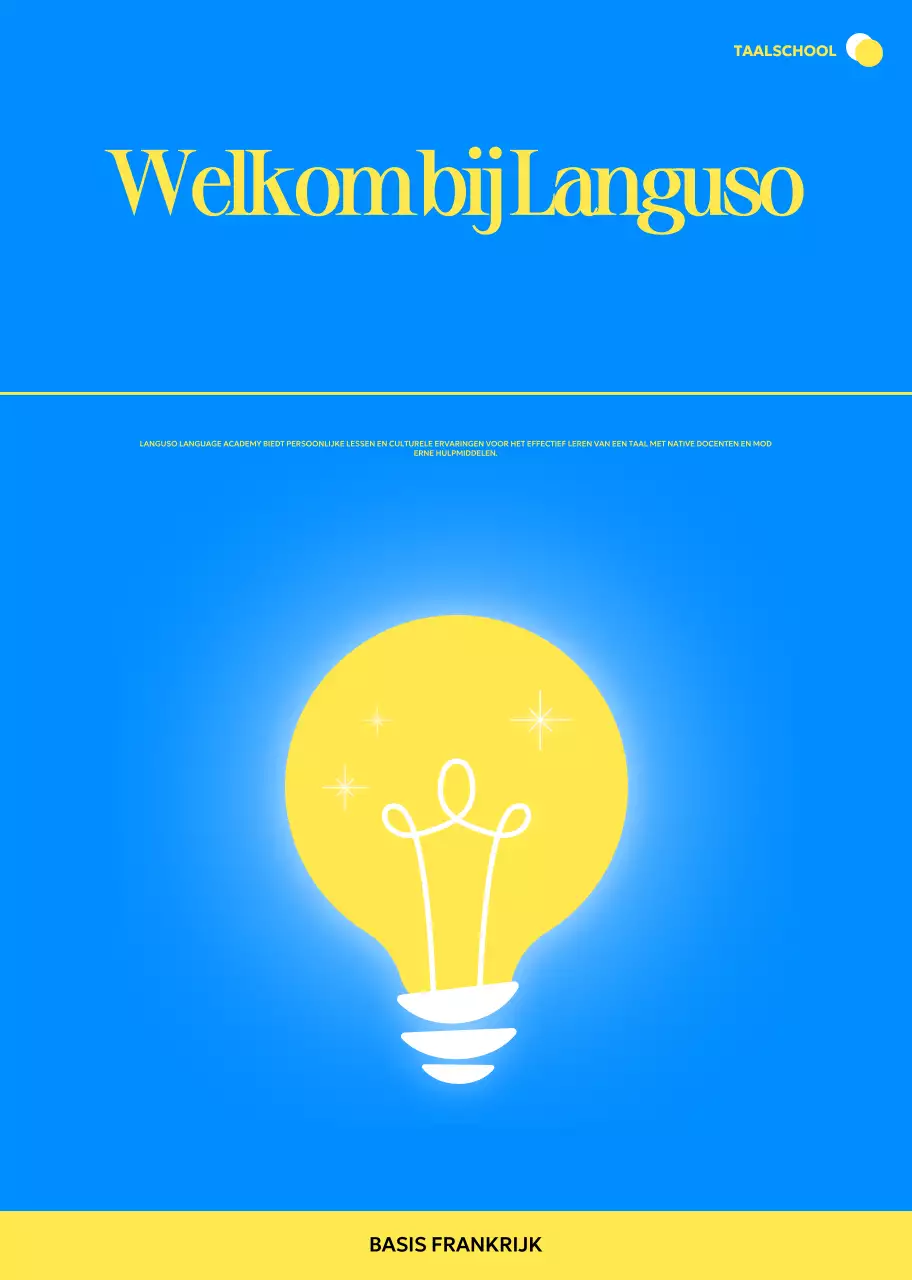 Een moderne school voor vreemde talen promoten met gloeilampillustraties