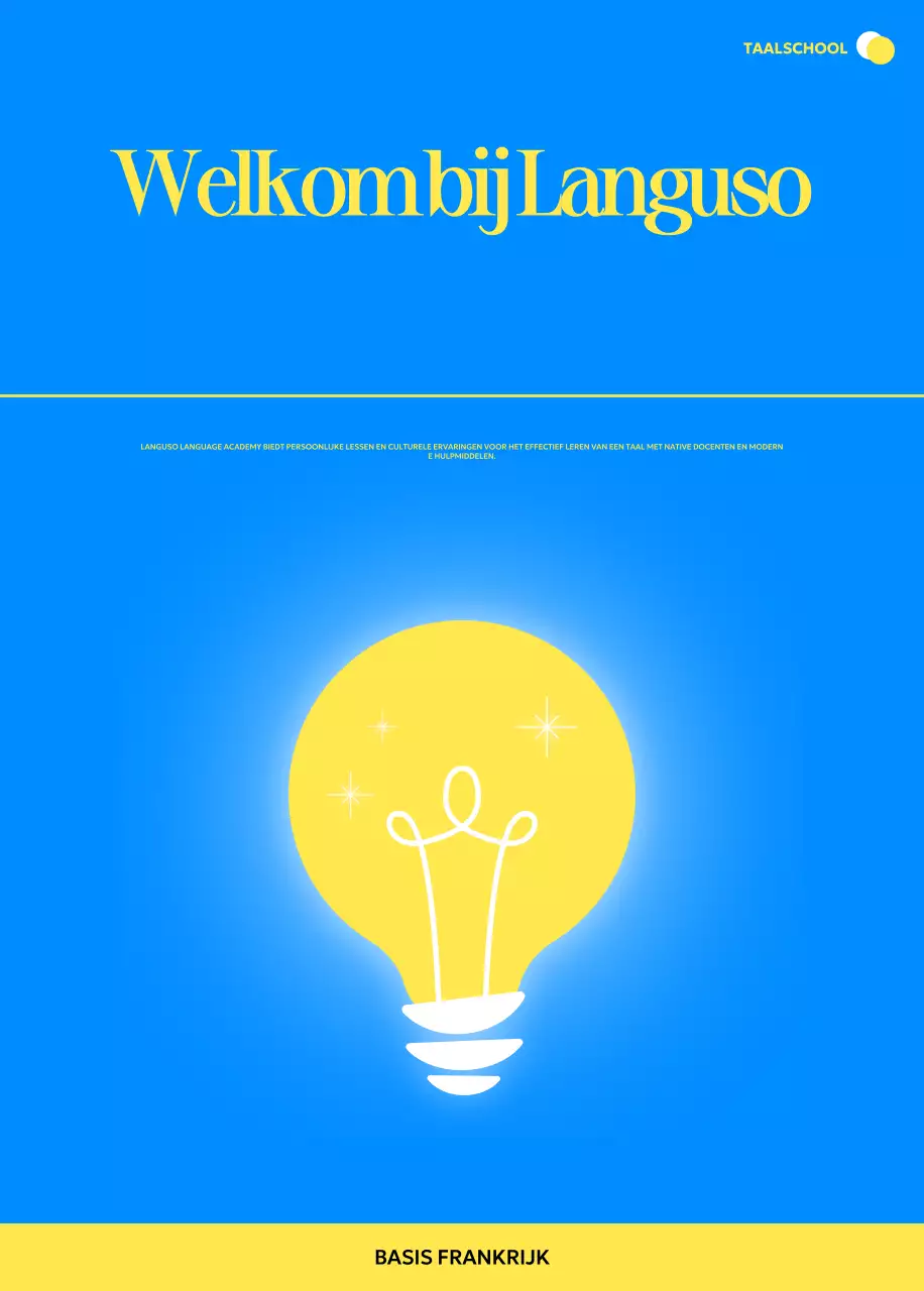 Een moderne school voor vreemde talen promoten met gloeilampillustraties