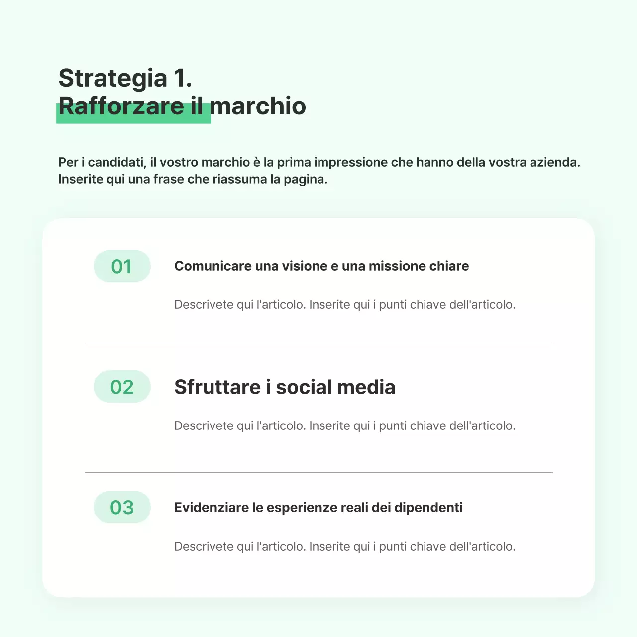 Manuale di strategia aziendale Mint Tidy