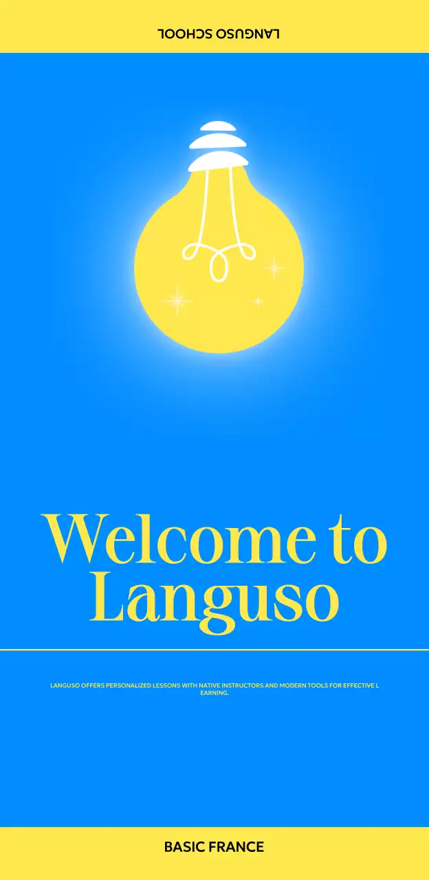 Promote a modern foreign language school with a light bulb illustration