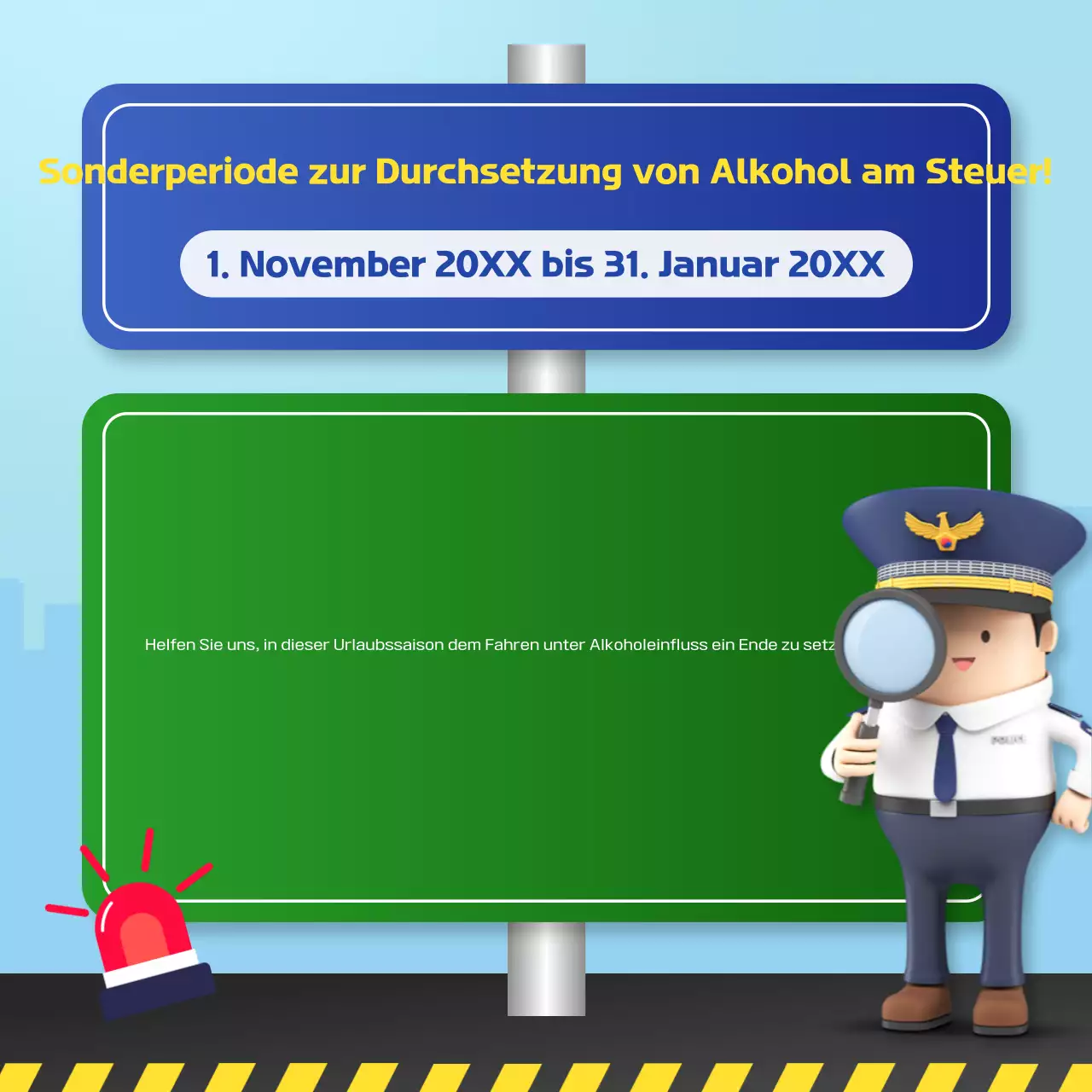 Hellblaue einfache Sicherheitskampagne