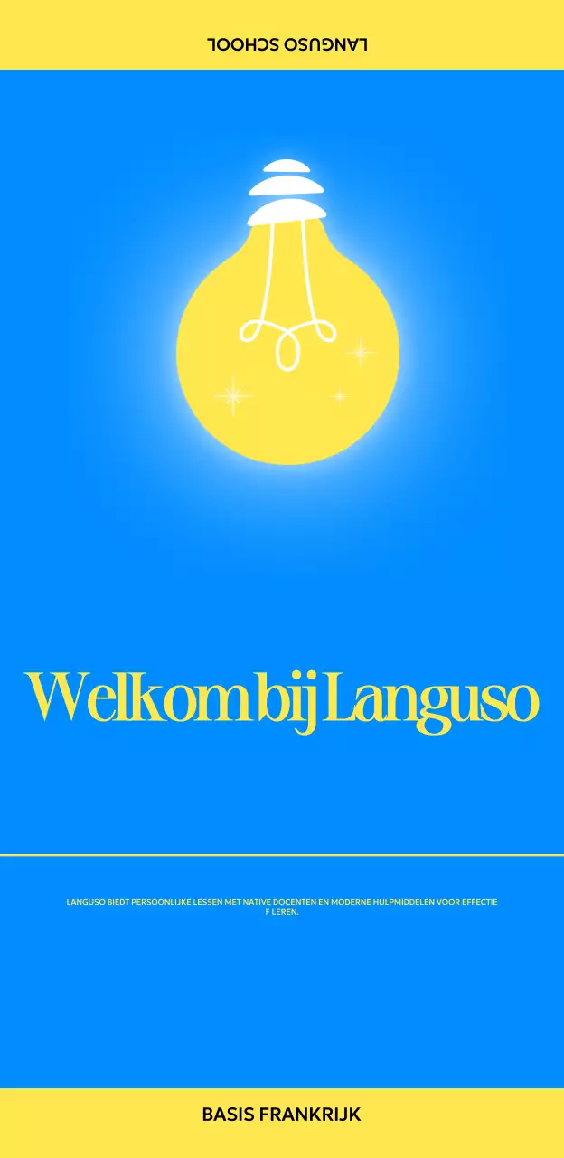 Een moderne school voor vreemde talen promoten met gloeilampillustraties