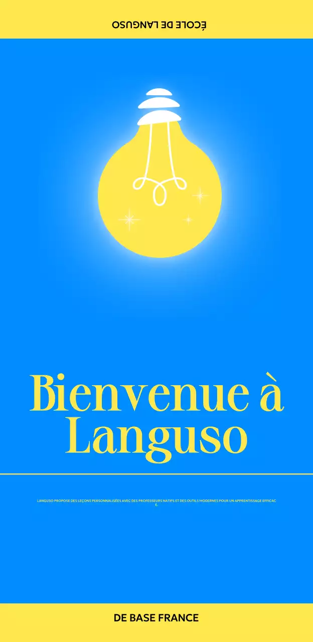 Promouvoir une école de langues étrangères modernes à l'aide d'illustrations d'ampoules électriques