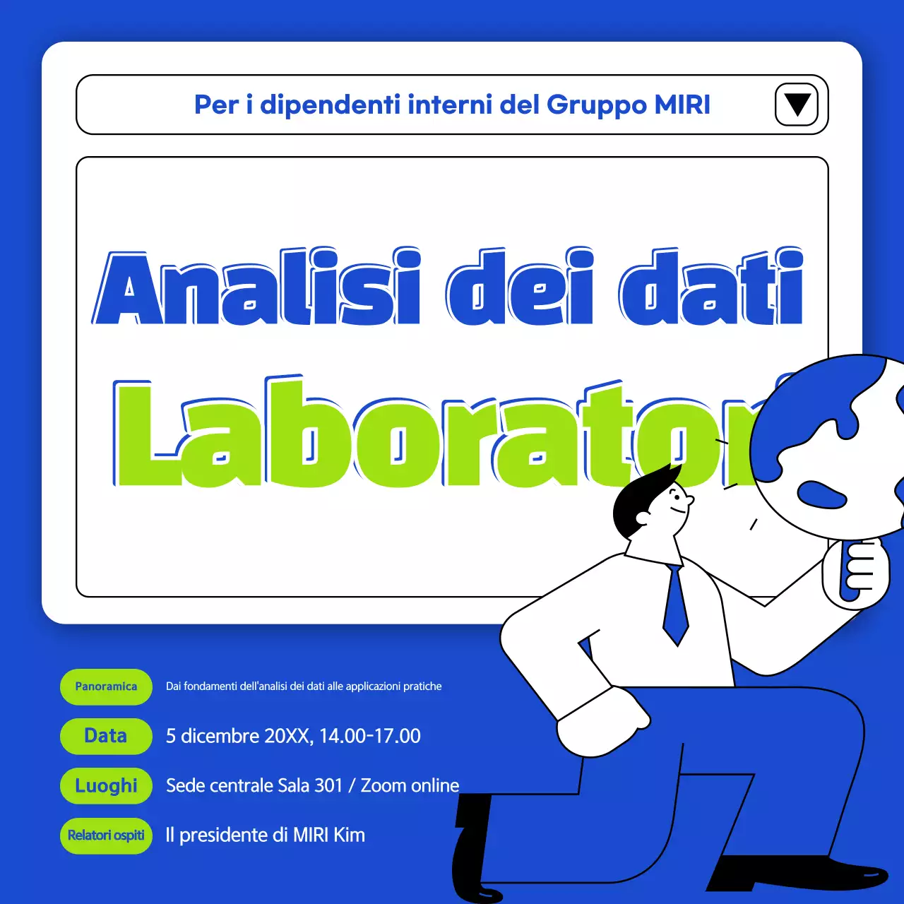 Annuncio blu sull'istruzione moderna