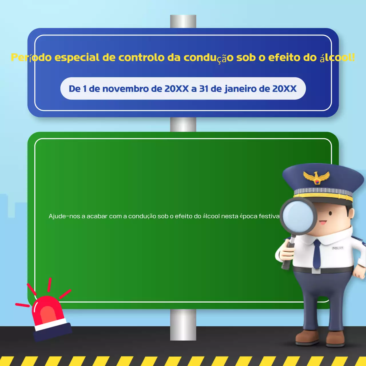 Campanha de segurança simples azul claro