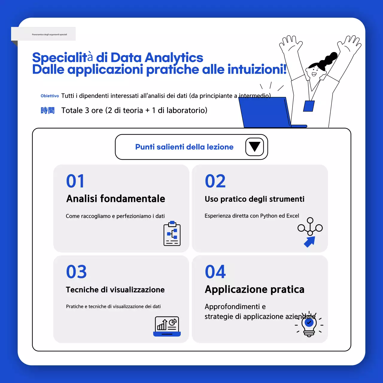 Annuncio blu sull'istruzione moderna