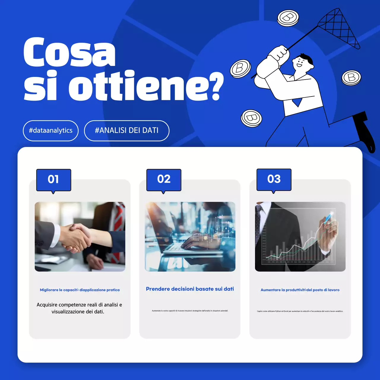 Annuncio blu sull'istruzione moderna