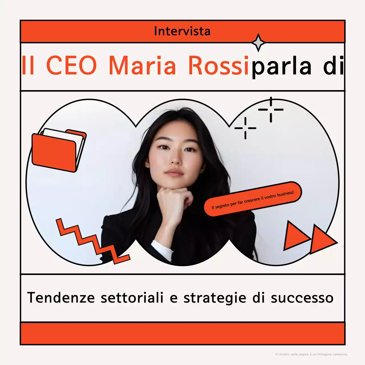 Annuncio di intervista moderna arancione