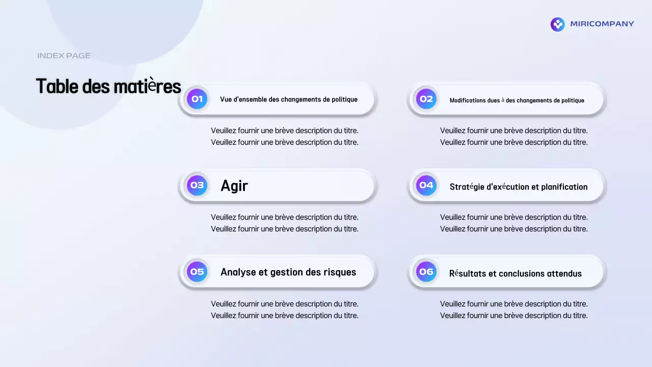 Explication de la politique de modernité bleue