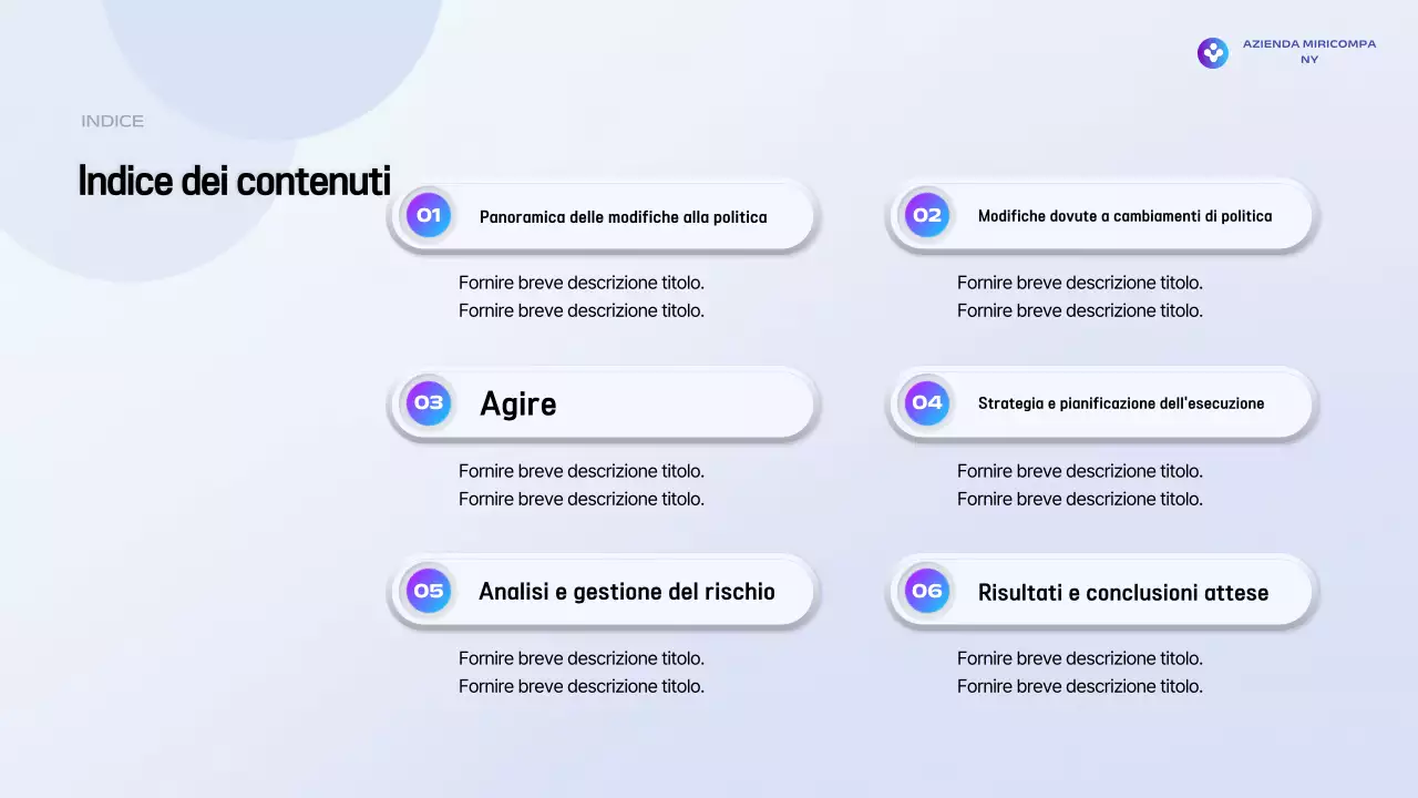 Spiegazione della politica Blue Modern