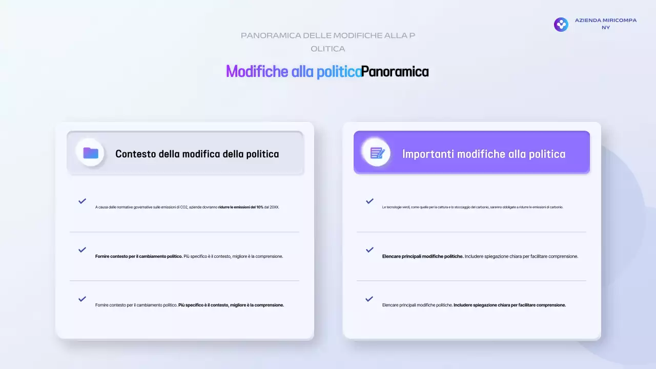 Spiegazione della politica Blue Modern