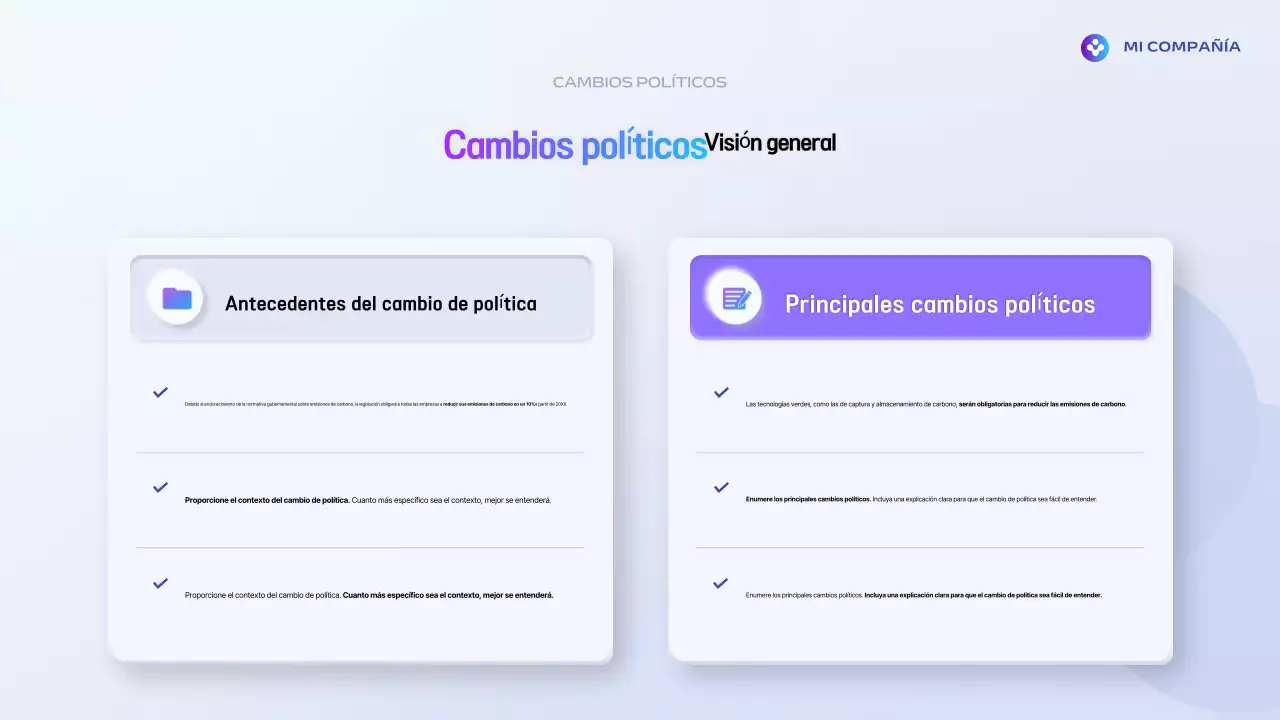 Explicación de la política Blue Modern