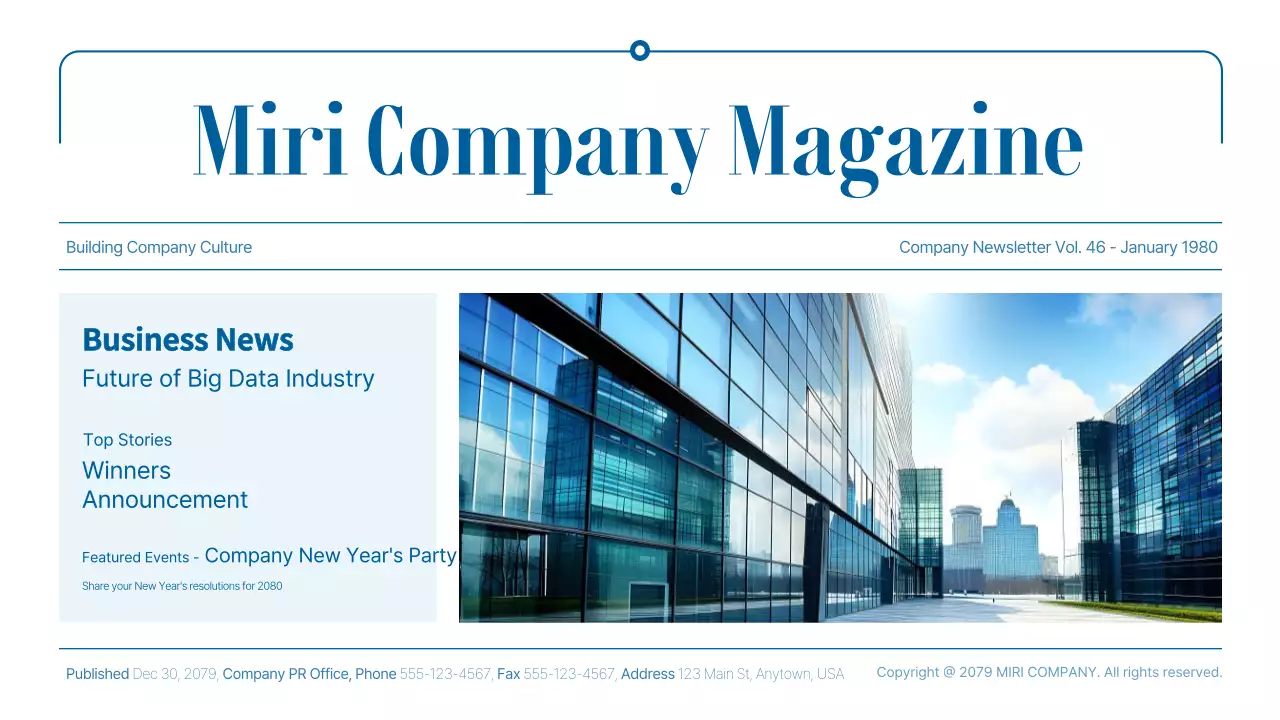 Presentasi Buletin Bisnis Profesional Biru