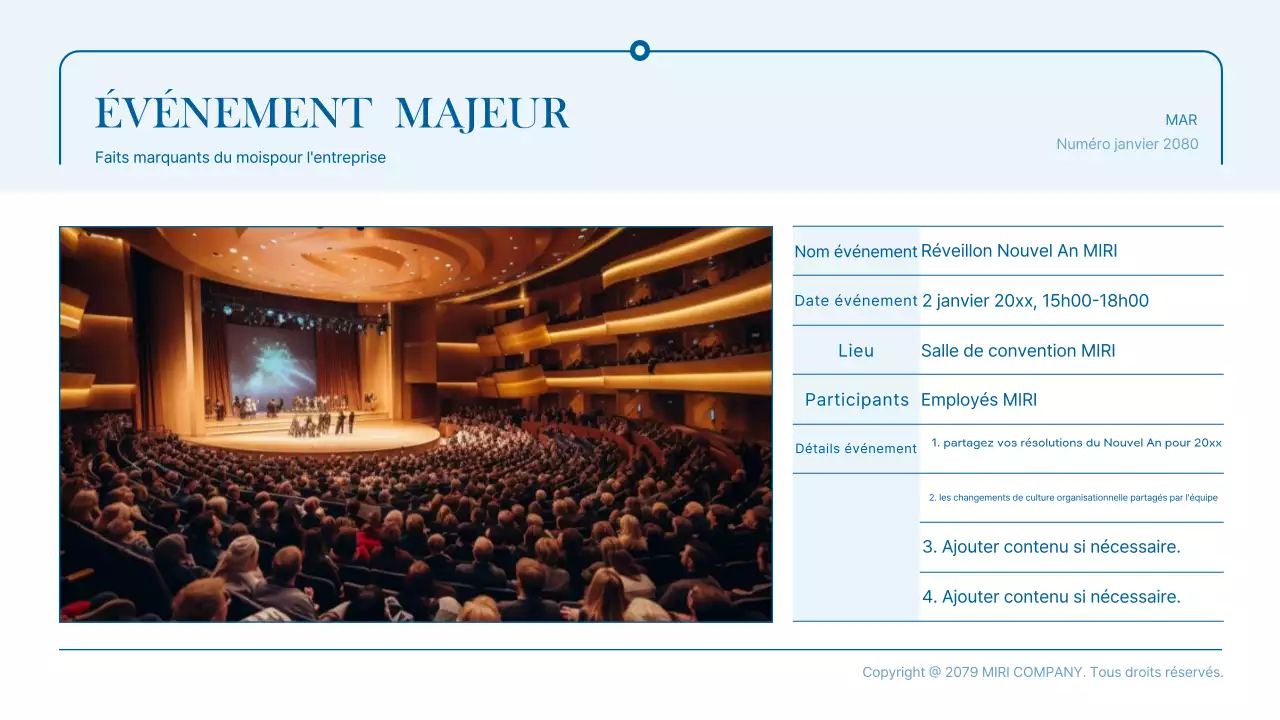 Promouvoir les actualités commerciales modernes et bleues