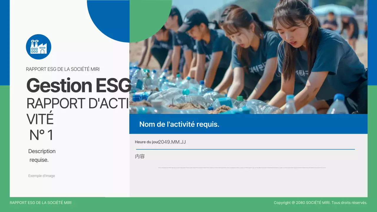 Rapport sur l'environnement vert et moderne