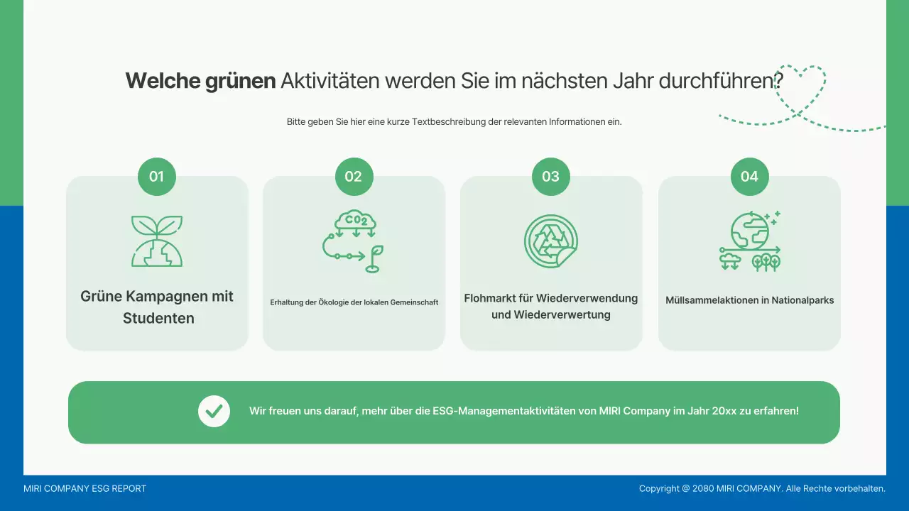 Grüner moderner Umweltbericht