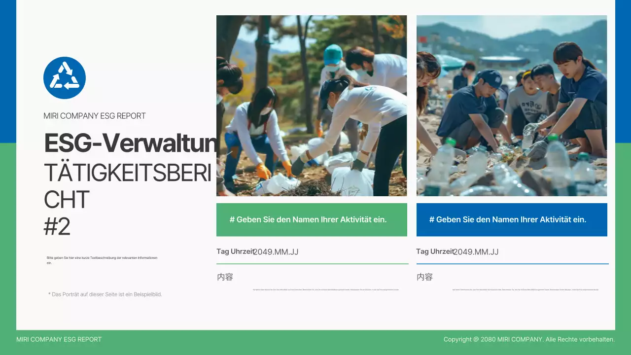 Grüner moderner Umweltbericht