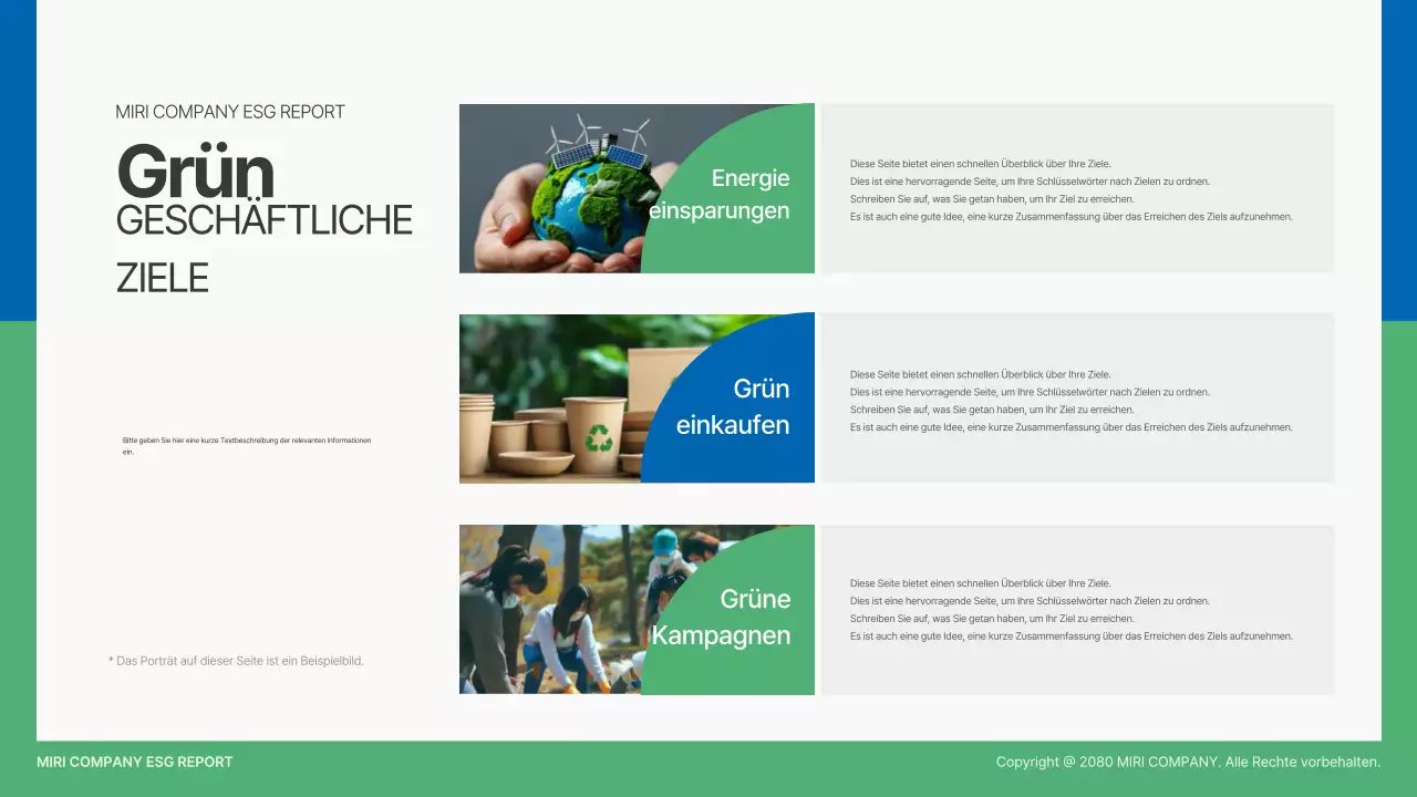 Grüner moderner Umweltbericht