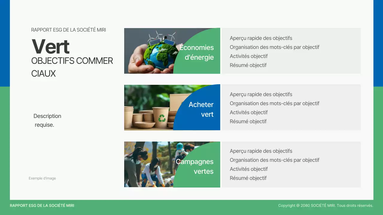 Rapport sur l'environnement vert et moderne