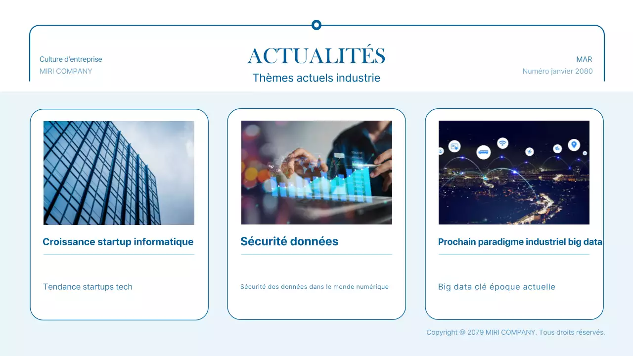 Promouvoir les actualités commerciales modernes et bleues