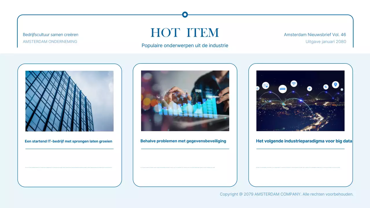 Promoot blauw modern zakelijk nieuws