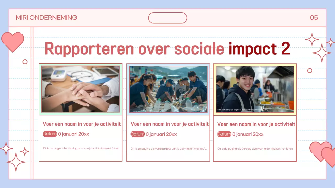 Promoot sociaal goed in lichtblauw