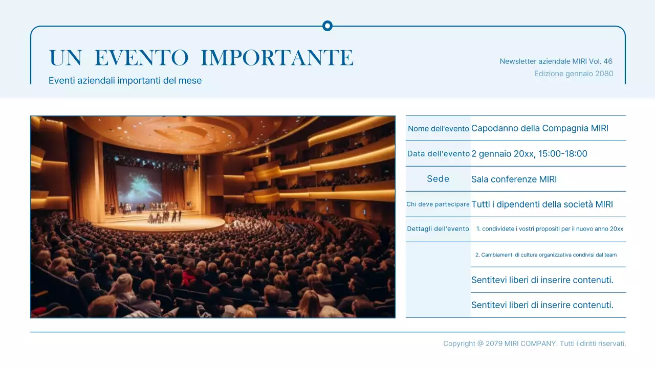 Promuovere le notizie commerciali blu moderne