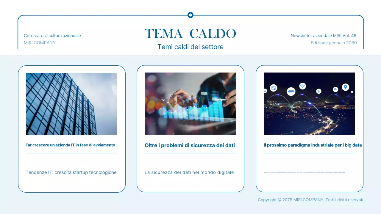 Promuovere le notizie commerciali blu moderne