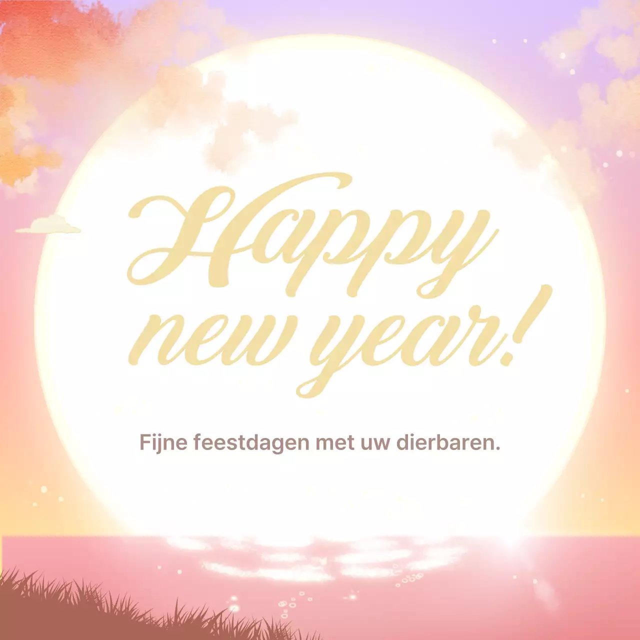 Mauve eenvoudige nieuwjaarswensen