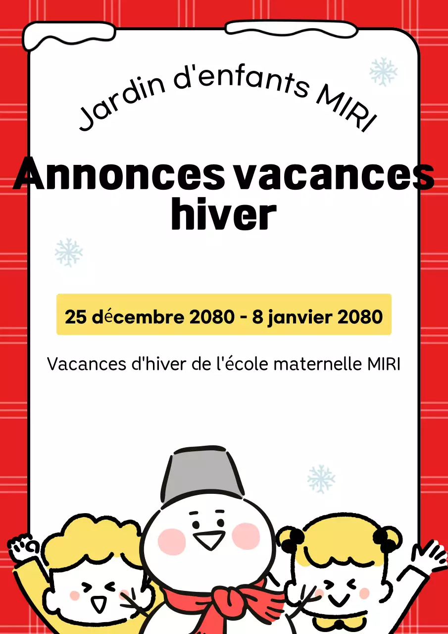 Annonces de vacances en rouge